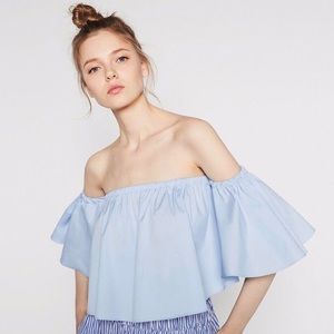 Zara Off-the-shoulder Poplin top